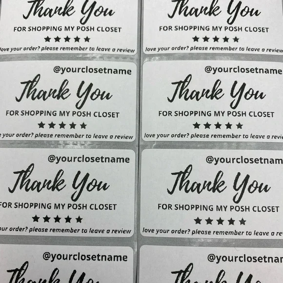 500 Personalized Custom Lot Bundle Thermal Labels PoshMark Closet Name Office - Picture 2 of 2